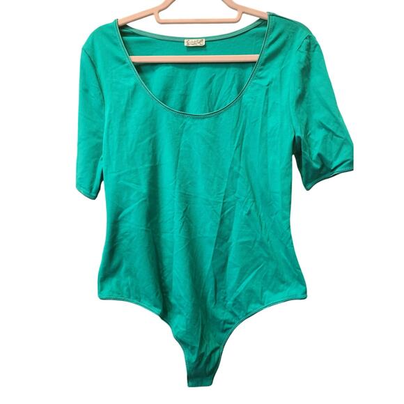 Free People Intimately Large High Noon Green Thong Bodysuit NWOT - Picture 1 of 4